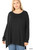 Black Dolman Sleeve Hi-low Plus Top
