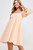 Peach Waffle Texture Babydoll Dress