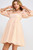 Peach Waffle Texture Babydoll Dress
