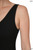 Black Ribbed Vneck Romper