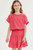 Girls' Hot Pink Elastic Waist Crinkle Top