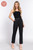 Black Classic Woven Belted Plus Pants