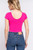 Fuchsia Scoop Neck Short-sleeve Bodysuit