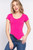 Fuchsia Scoop Neck Short-sleeve Bodysuit