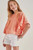 Girls' Coral Ruffled Sleeve Cropped Top