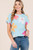 Spring Flowers Light Blue Top
