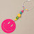 Fuchsia Smiley Face Beaded Keychain