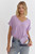 Lilac Vneck Cuff Sleeve Bodysuit