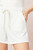 Off White Ribbed Drawstring Shorts