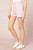 Pink Ribbed Drawstring Shorts
