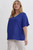 Royal Blue Vneck Woven Plus Top