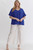 Royal Blue Vneck Woven Plus Top
