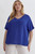 Royal Blue Vneck Woven Plus Top