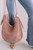 Blush Leather Handle Straw Tote Bag