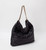 Puffer Quilted Black Hobo Tote
