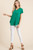 Green Vneck Slinky Knit Top
