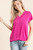 Magenta Vneck Slinky Knit Top