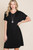 Black Vneck Terry Dress