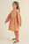 Girls' Apricot Balloon Sleeve Dress