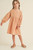 Girls' Apricot Balloon Sleeve Dress
