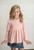 Girls' Blush Pink Lettuce Trim Long-sleeve Top