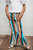 Girls' Teal & Tangerine Stripe Flare Jeans