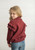 Girls' Wine Double Ruffle Sweater