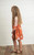 Girls' Rust Floral Ruffled Dress