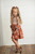 Girls' Rust Floral Ruffled Dress