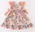 Girls' Coral Floral Ruffle Dress