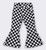 Girls' Black Checkered Flare Jeans