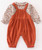 Infant Girls' Terracotta Floral Overall Set