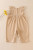 Infant Girls' Khaki Linen Ruffled Romper