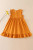 Girls' Mustard Linen Ruffle Dress