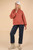 Brick Oversized Half Zip Hoodie