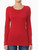 Deep Red Round Neck Long-sleeve Tee