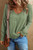 Green Vneck Raw Seam Top