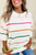 Multicolor Stripes Half Sleeve Sweater
