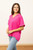 Cara Pink Vneck Collared Top