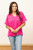 Cara Pink Vneck Collared Top
