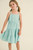 Girls' Daisy Print Mint Tiered Dress