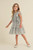 Girls' Blue & Pink Floral Flutter Dress