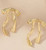 Gold Bow Ribbon Earrings