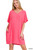 Fuchsia Woven Vneck Pocket Dress