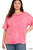 Fuchsia Acid Wash Rolled Hem Plus Tee