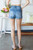 Dark Wash Distressed Roll Cuff Shorts