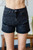 Black Distressed Roll Cuff Shorts
