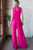 Fuchsia Sleeveless Wide Leg Jumpsuit