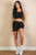 Black Ribbed Crop Top & Shorts Set