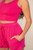 Fuchsia Ribbed Crop Top & Shorts Set